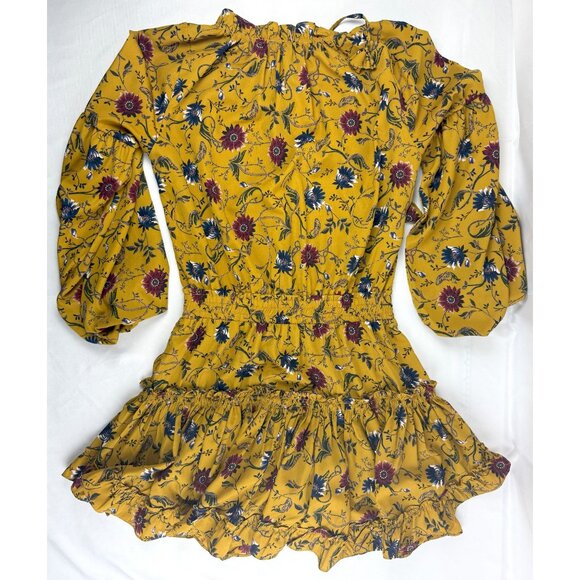 Misa Los Angeles, Lorena Dress Yellow Floral Boho Chic Medium Orig. $329 - Picture 4 of 10